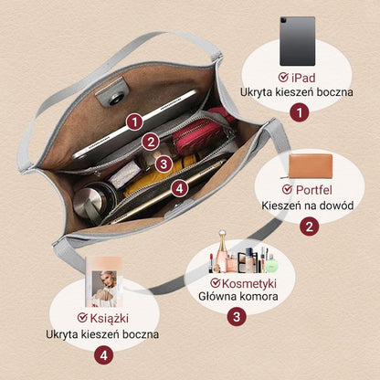 🥳👜Prosta monochromatyczna skórzana torebka