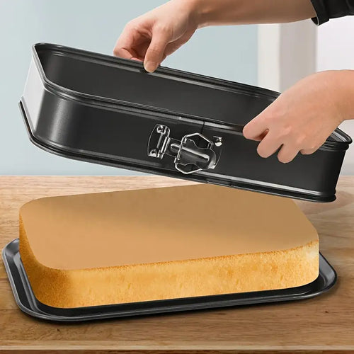 1pc Heavy-Duty Non-Stick Cake Pan with Secure Locking Bottom - Leak-Proof, Easy Release & Cleaning