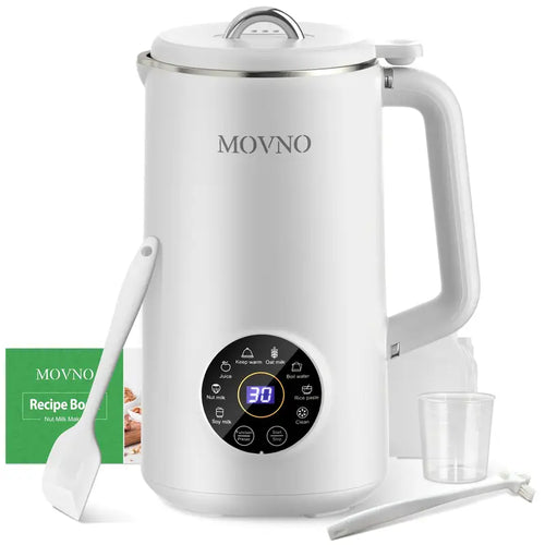 8-in-1 Heavy-Duty Nut Milk Maker Machine - Stainless Steel & PP Construction - Digital Display - Automatic Soy