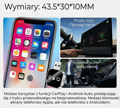Bezprzewodowy adapter CarPlay V3 – Wyświetlanie na ekranie