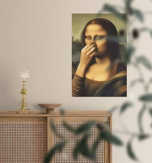 Mona Lisa z zatkanym nosem – Obraz na płótnie (Bez ramy)