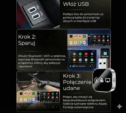 Bezprzewodowy adapter CarPlay V3 – Wyświetlanie na ekranie