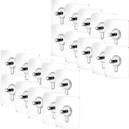 GlideHold® TransparentHook: Wytrzymały Przezroczysty Haczyk Ścienny - Bez Wiercenia