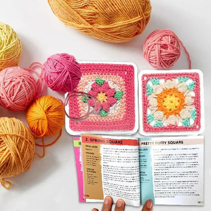 CrochetCards: Zestaw Kart z Wzorami - Przewodnik po Szydełkowaniu Kwadratów
