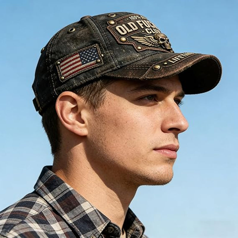 ⏳Oferta Czasowa: 50% Zniżki⏰ Czapka z Daszkiem Old Fuckers Club Vintage z Haftem🧢