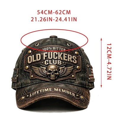 ⏳Oferta Czasowa: 50% Zniżki⏰ Czapka z Daszkiem Old Fuckers Club Vintage z Haftem🧢